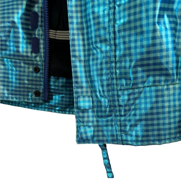 Oneill Women's Freedom Series Blue Check Metallic Ski Jacket Size Extra Small - Picture 2 of 14